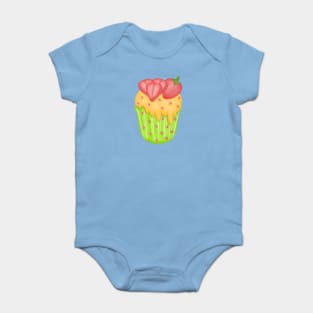 Cute strawberry cupcake 🍓. Baby Bodysuit